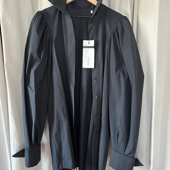 Sportmax Black Cotton Poplin Button Up Blouse NWT - Picture 10 of 10